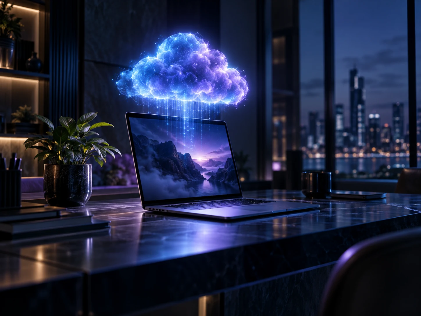 Connected AI services in a digital cloud.