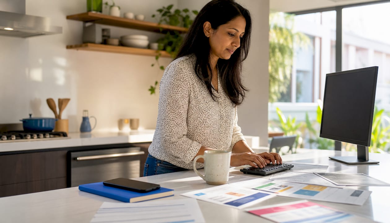 Planning website content at a desk