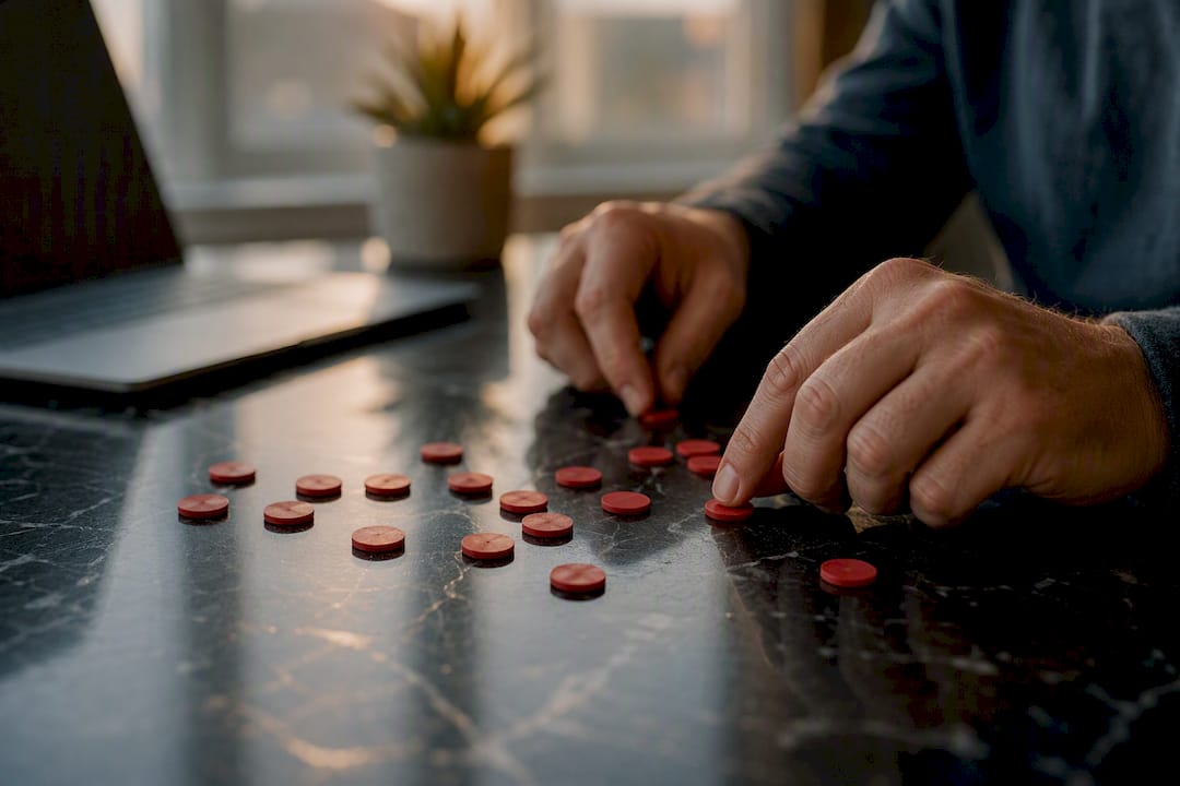 Hands removing negative lead scoring tokens