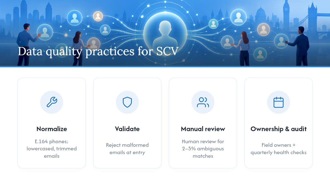 What data quality practices actually keep an SCV accurate? — overview diagram