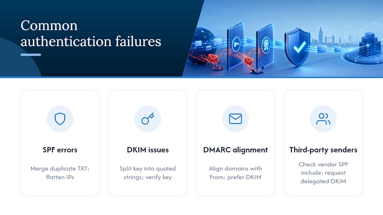 Four common email authentication failure fixes
