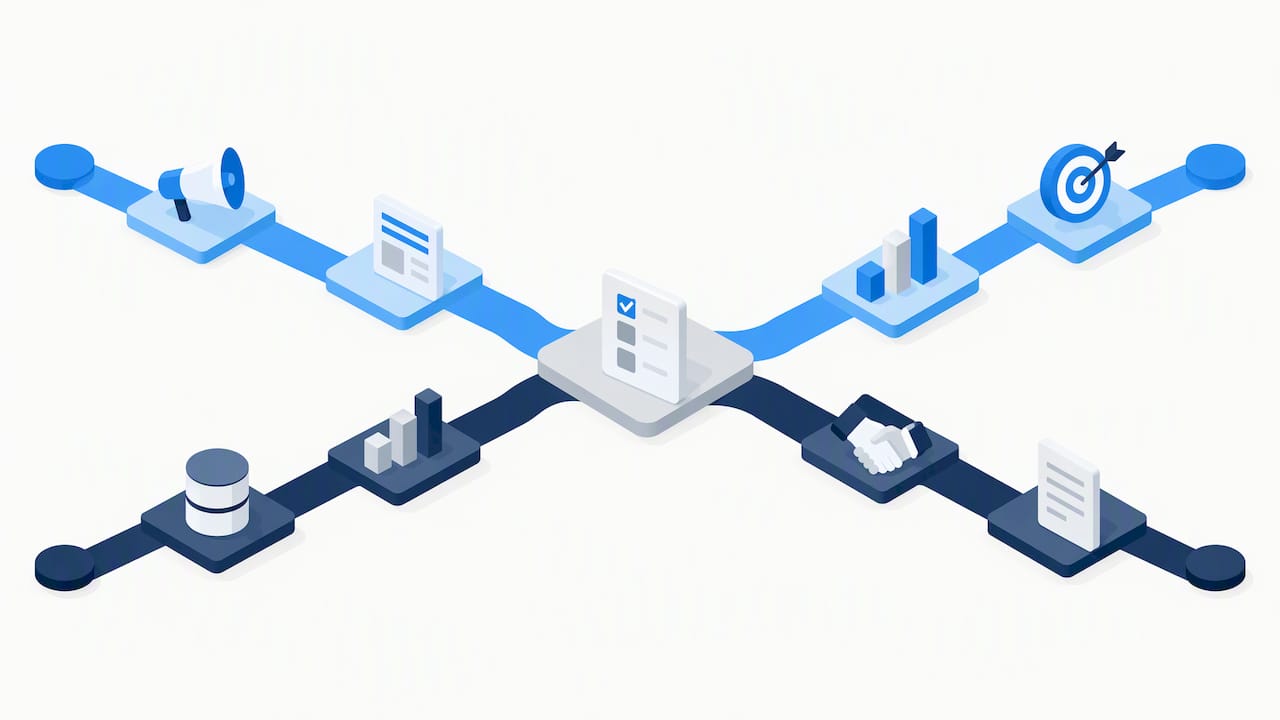 Shared and separate buyer journey stages