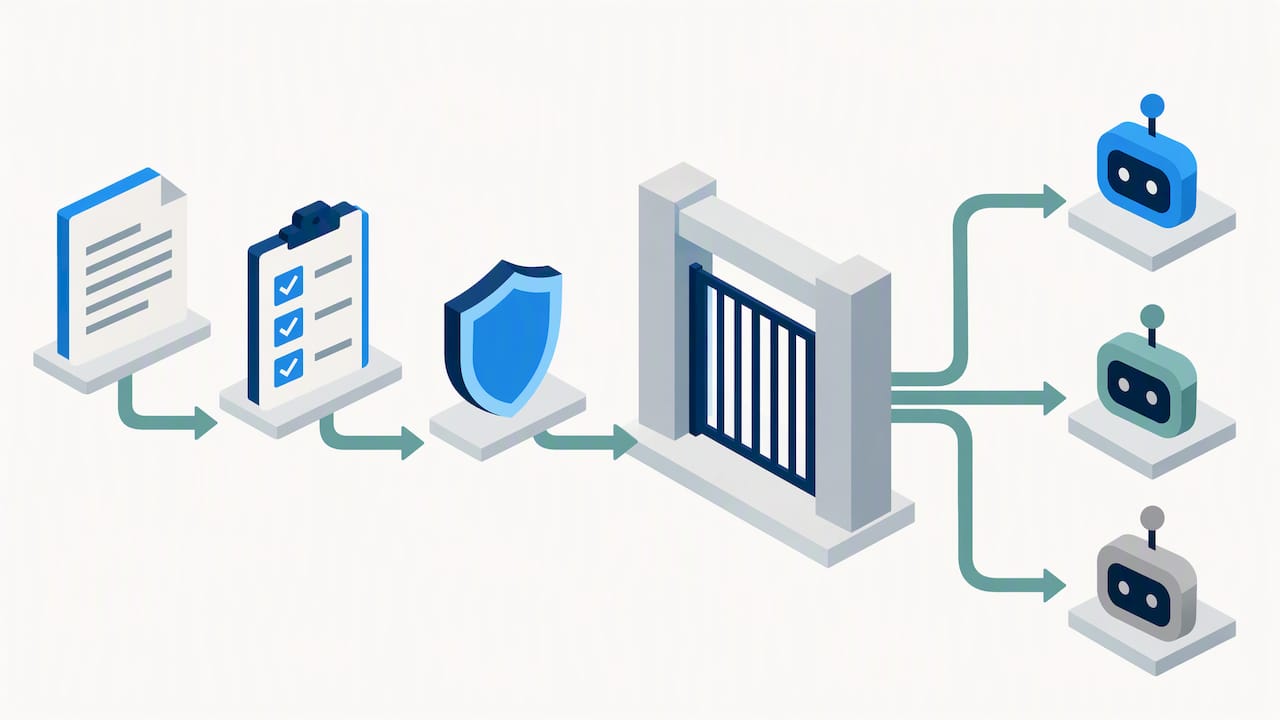 Governance gate before chatbot selection