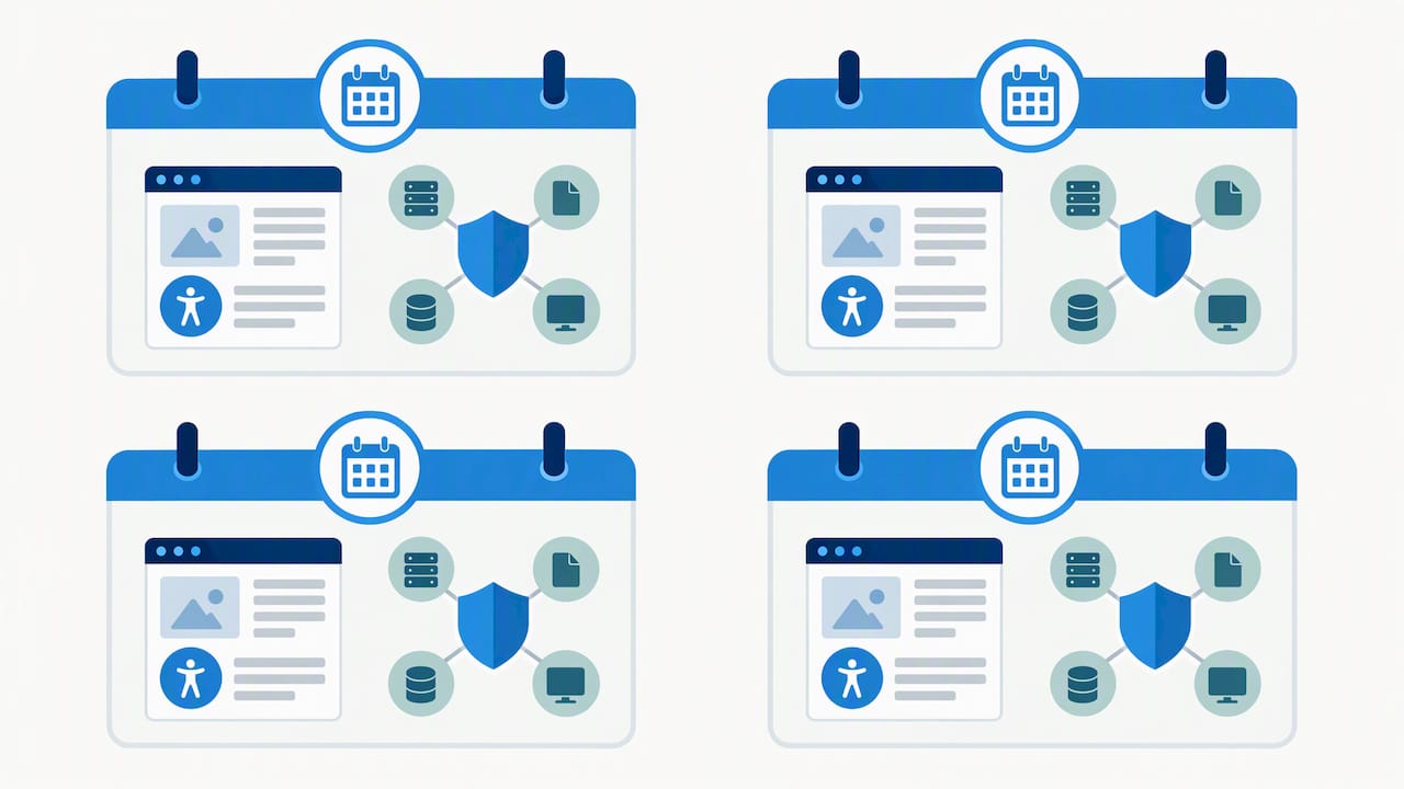 Quarterly accessibility and cyber reviews paired
