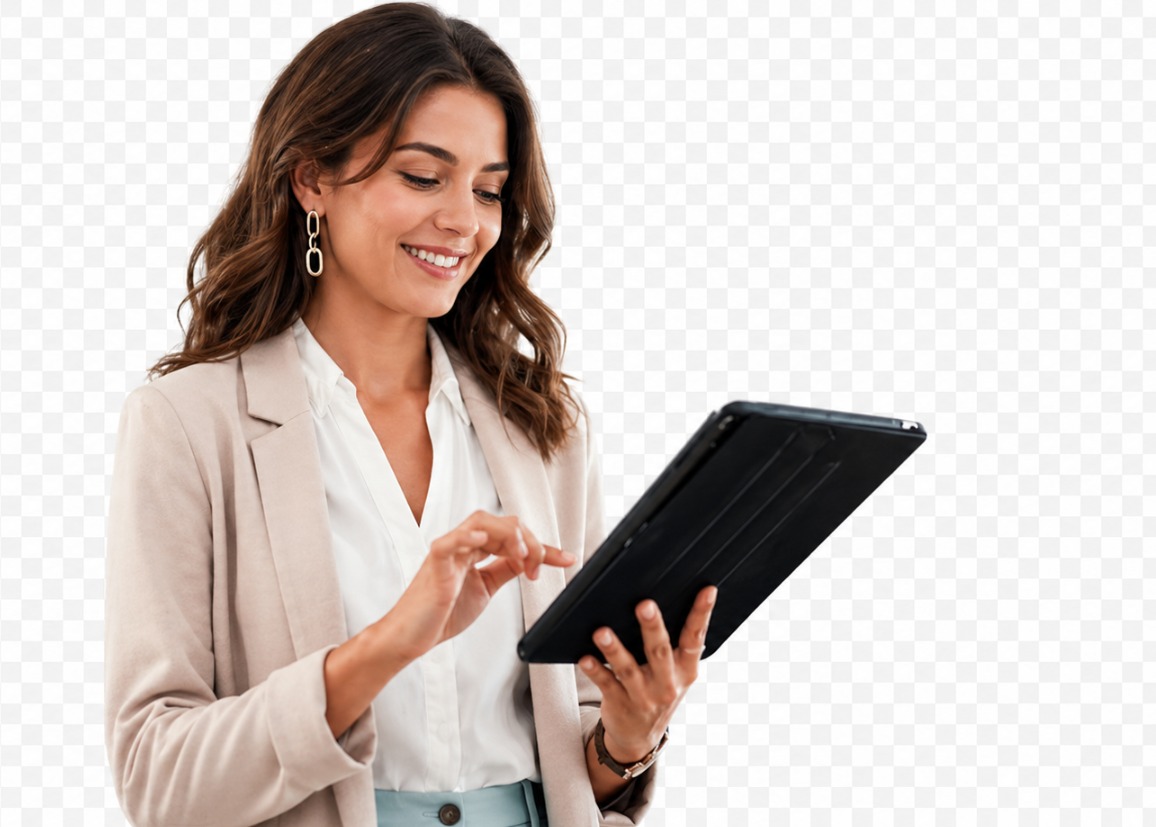 Business user working on a tablet