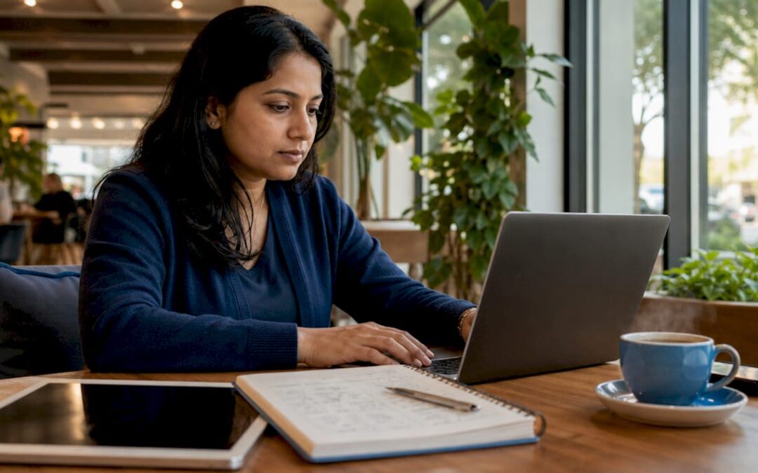 Developer working on website speed optimization at desk