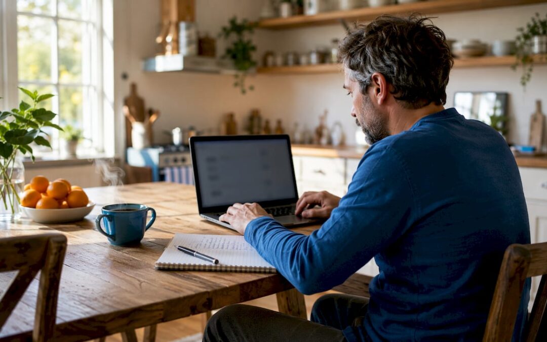 SME owner managing post-purchase automation at home