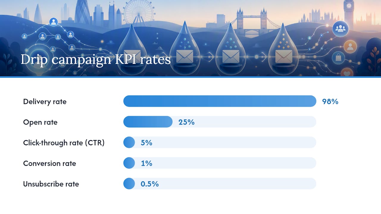 Chart of key email marketing metrics