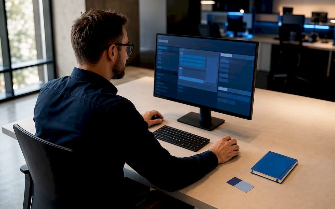 Administrator reviewing cloud migration status