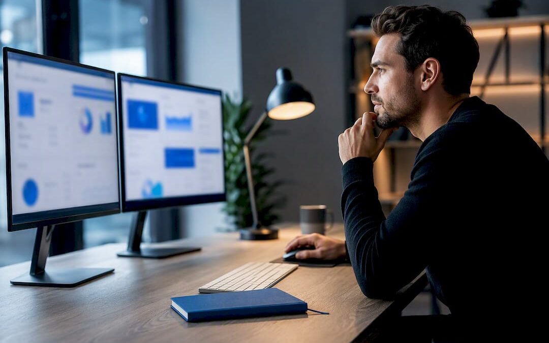 Analyst reviewing B2B campaign pipeline data