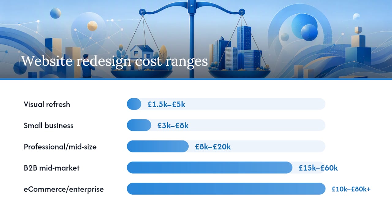How much does a website redesign cost in the UK? — overview diagram
