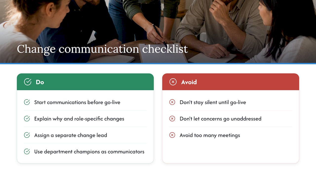 Change management and communication plan — overview diagram